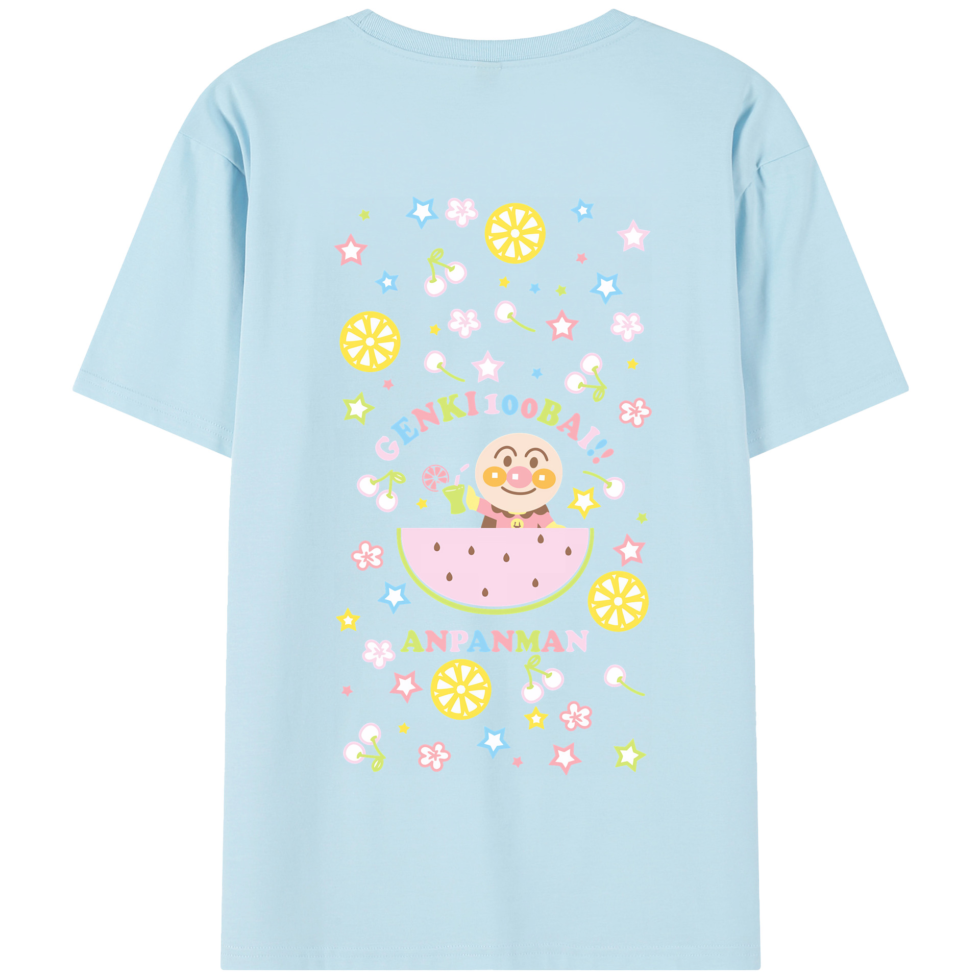 （画像用） アンパンマン Anpanman 綿100％半袖Tシャツ（背面プリント）